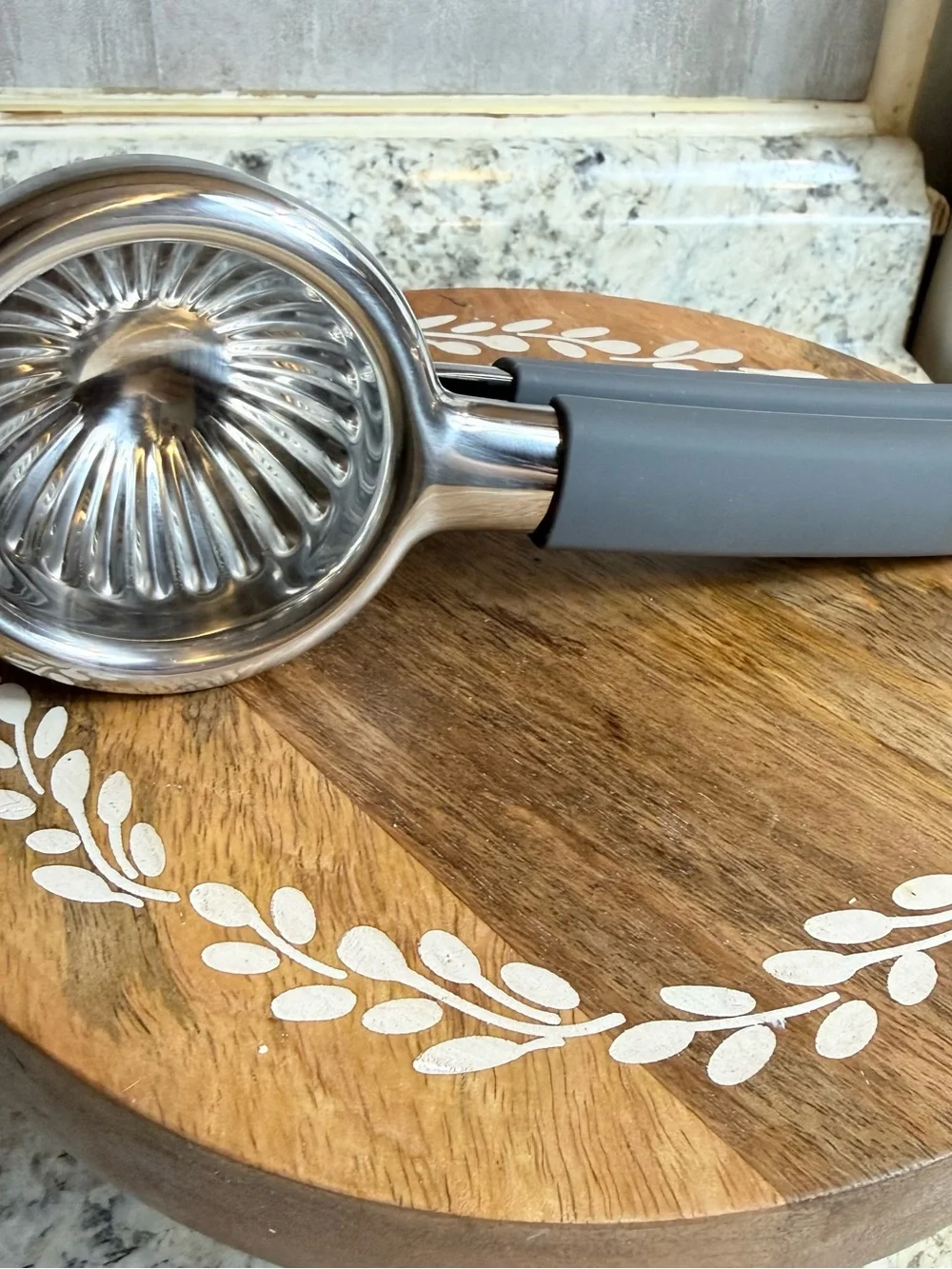 Princess House Stainless Citrus press with Gray Handles